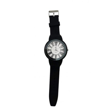 Resigilate - Ceas de mana Romans Doty®, Quartz, universal, curea din silicon, negru, resigilat