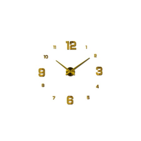 DECO - Ceas de perete Golden Clock, se lipeste, design creativ, 100 cm, cifre iesite in relief, auriu