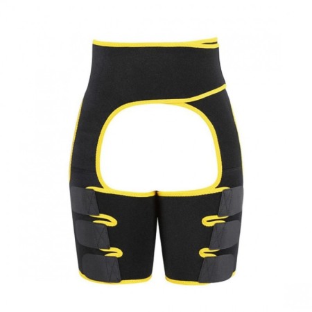 Centura 3 in 1 BodyBuild pentru slabit si modelat, ajustabila, confortabila, marime S/M, negru/galben [2]