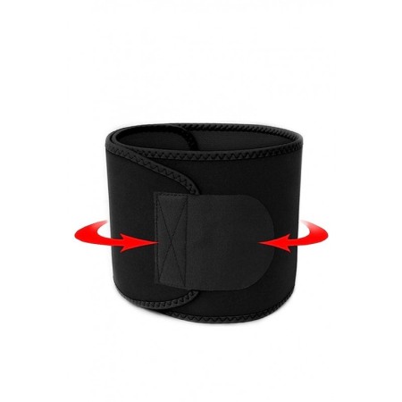 Articole Sanatate & Wellness - Centura de slabit FittnessBelt, marime universala, subtiaza, tonifica, unisex, prindere cu scai, 90x19 cm, negru, Doty®️