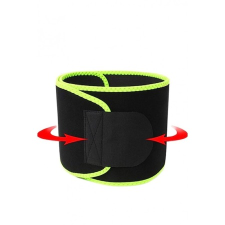 Articole Sanatate & Wellness - Centura de slabit FittnessBelt, marime universala, subtiaza, tonifica, unisex, prindere cu scai, 90x19 cm, negru/galben, Doty®️