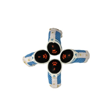 Cizmulite cu siret pentru catei de talie foarte mica, masura S, bleu/alb, 4.3 x 3.3 cm, Doty [2]