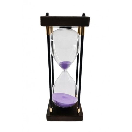 Clepsidra Vintage EndlessTimes Doty®, cadru din lemn maro, accente aurii, eleganta, durata 60 min, nisip mov [1]