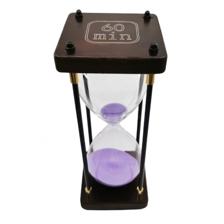 Clepsidra Vintage EndlessTimes Doty®, cadru din lemn maro, accente aurii, eleganta, durata 60 min, nisip mov [2]