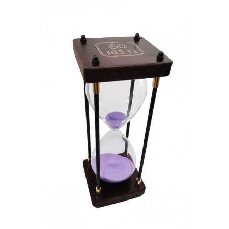 Clepsidra Vintage EndlessTimes Doty®, cadru din lemn maro, accente aurii, eleganta, durata 60 min, nisip mov [4]
