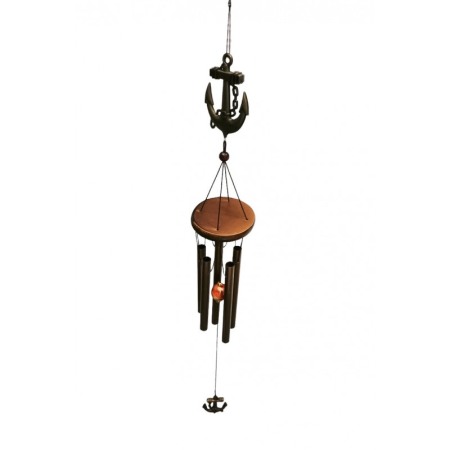 Clopotei de vant Anchor's Doty®️, model cu ancora, design elegant din metal si lemn, maro, 70 cm [2]