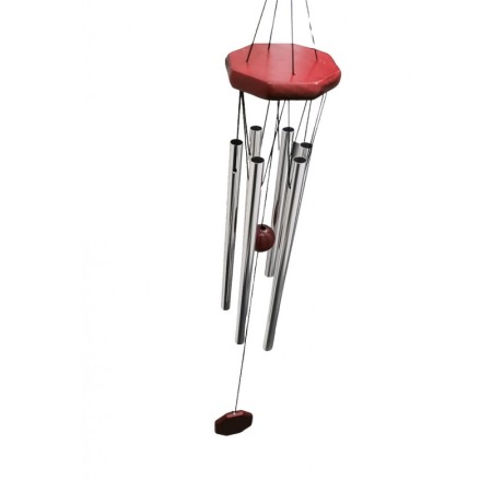 Clopotei de vant Wood Chimes Doty®, design elegant din metal si lemn, maro/argintiu, 70 cm [3]