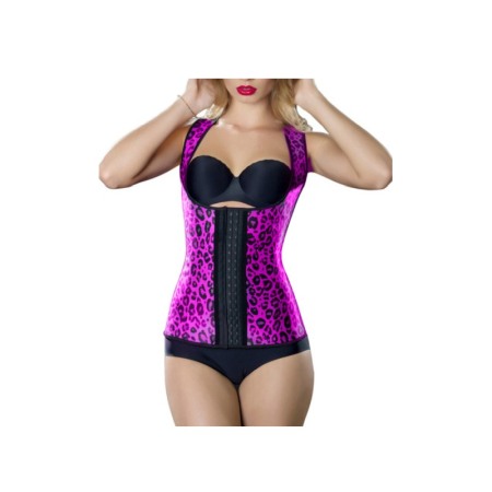 Corset FlatBellY Leopard Design ,tip sauna  pentru slabit,L/XL,roz [3]