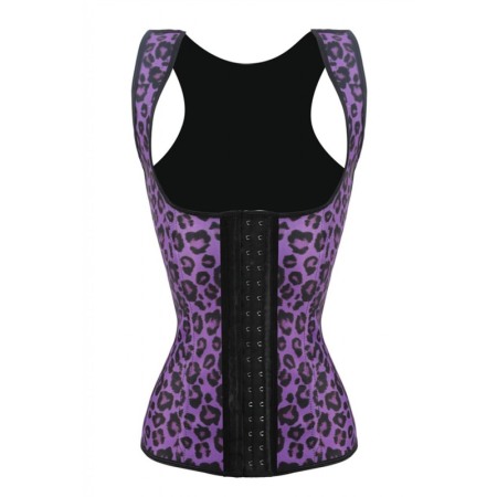 Articole Sanatate & Wellness - Corset FlatBellY Leopard Design ,tip sauna  pentru slabit ,S/M,mov