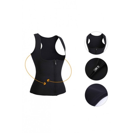 Corset FlatBellY tip sauna  pentru slabit, L ,negru [1]