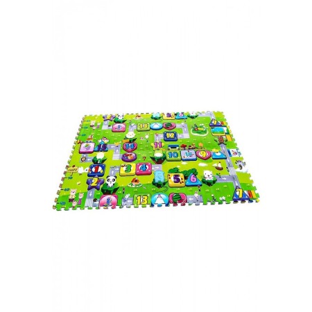 Camera copilului - Covoras Puzzle Educativ pentru Copii, 4  Piese din Spuma cu Imprimeu cu sosele, cifre si animale,Doty