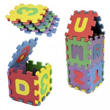 Covoras Tip Puzzle Educativ pentru Copii, 9  Piese din Spuma cu  Litere [5]