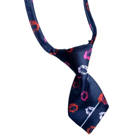 Cravata Fashion Raley, pentru animale de companie, mici,44-32 cm, reglabila, model kiss,negru [3]