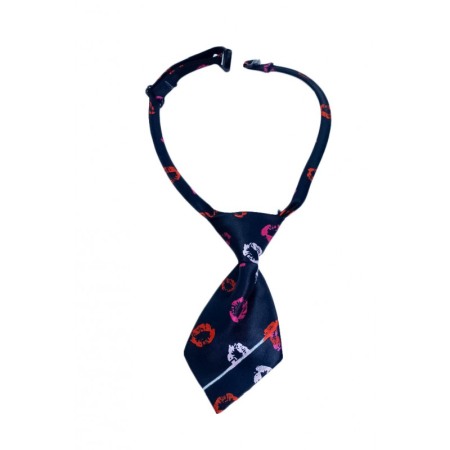 Cravata Fashion Raley, pentru animale de companie, mici,44-32 cm, reglabila, model kiss,negru [4]