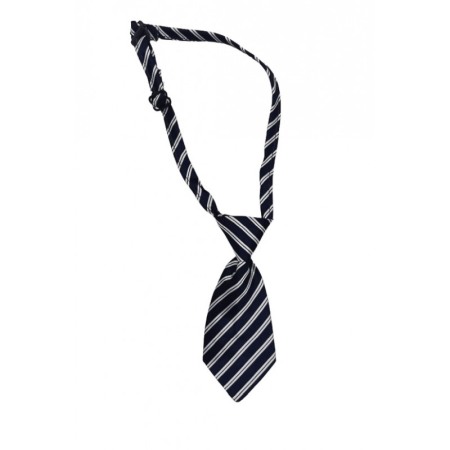 Pisici - Cravata Fashion Raley, pentru animale de talia mica, 44-32 cm, reglabila, model dungi, bleumarin, Doty®