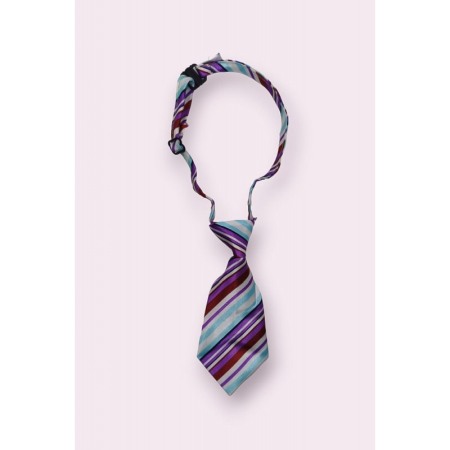 Cravata Fashion Raley, pentru animale de talia mica, 44-32 cm, reglabila, model dungi, multicolora, Doty® [1]