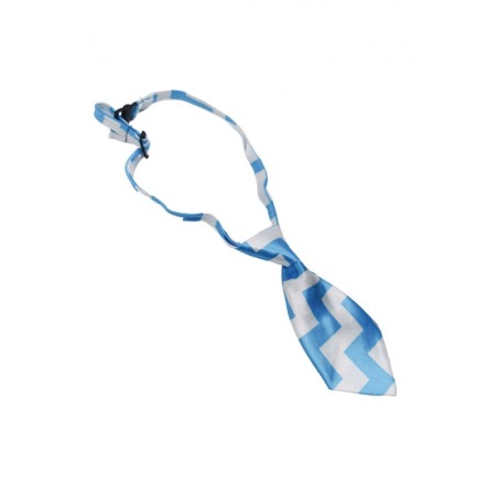 Cravata Fashion Raley, pentru animale de talia mica, 44-32 cm, reglabila, model forme asimetrice, albastru deschis, Doty® [2]