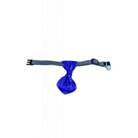 Cravata Ring Raley, pentru animale de companie, mici,32-24 cm, reglabila, clopotel inclus, albastru [1]