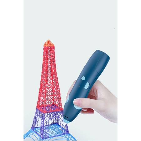 Creion 3D Blue Pen pentru Desenat Obiecte 3D, filament 1.75 mm, temperatura scazuta, sigur, albastru [5]