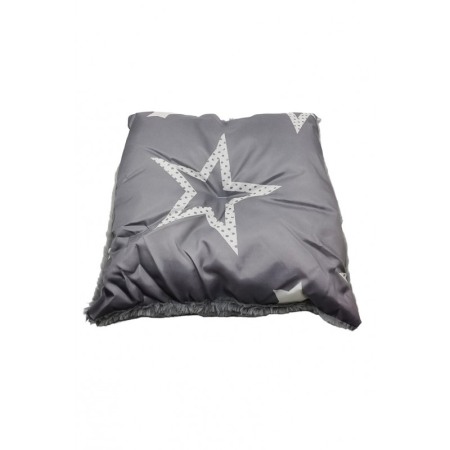 Culcus pentru pisici sau caini de talie mica PuffBed Doty®, tip cort, pernuta inclusa, 37x35 cm, gri, design cu stele [1]