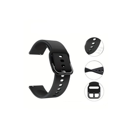Curea din silicon compatibila cu Samsung Galaxy Watch series 5/6, materiale de calitate, 40 mm, negru, Doty® [5]