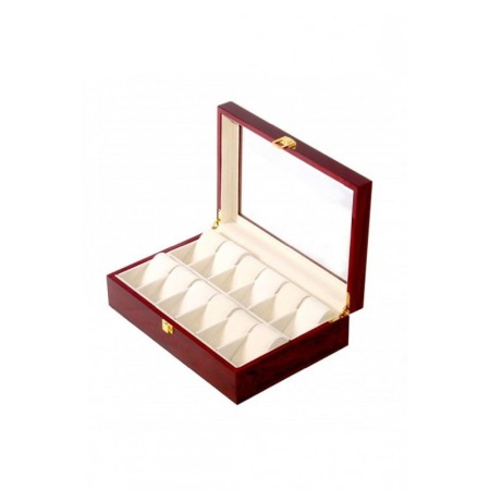 CUTII SI ORGANIZATORE - Cutie 12 ceasuri Daiana, premium , din lemn de cires, caseta eleganta, lemn de calitate superioara, capac transparent din sticla