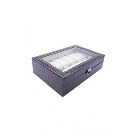 Pentru El - Cutie 12 ceasuri Vulcan , caseta eleganta pentru ceasuri, piele ecologica tip croco,interior captusit cu catifea, eleganta,culoa
