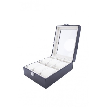 Cutie 6 ceasuri , caseta eleganta neagra pentru ceasuri, piele ecologica,interior captusit cu catifea [3]
