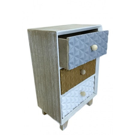 Cadouri unice - Cutie de bijuterii Amma din lemn , cu 3 sertare,lucrata cu atentie la detalii,aspect industrial,moderna,23 cm, multicolor