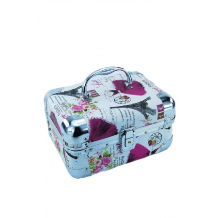 Cutie de bijuterii Big Trunk din material de calitate, model balerina ,detalii culoare roz,usor de transportat,detalii argintii, [1]