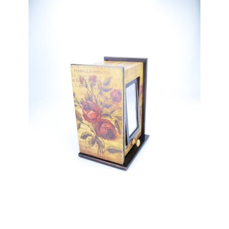 Cutie de bijuterii din lemn de calitate, design floral, contine sertare pentru bijuterii si oglinda,22 cm inaltime, doty [4]