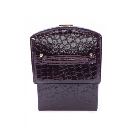 Cutie de bijuterii Gaia, din piele ecologica tip croco, eleganta, compartimentata,contine oglinda interioara,pe 3 niveluri,culoa [4]
