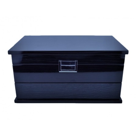 Cutie de bijuterii Luxurious din lemn de calitate, dispusa pe 3 nivele ,contine oglinda interioara, negru,30 cm, doty [1]