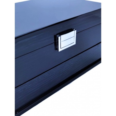 Cutie de bijuterii Luxurious din lemn de calitate, dispusa pe 3 nivele ,contine oglinda interioara, negru,30 cm, doty [2]