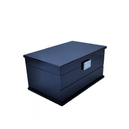 Cutie de bijuterii Luxurious din lemn de calitate, dispusa pe 3 nivele ,contine oglinda interioara, negru,30 cm, doty [3]