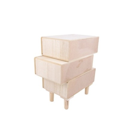 Cutie de bijuterii Pallas din lemn, cu 3 sertare spatioase, rustic, asimetrica, 31 x 30 cm, bej, Doty® [1]