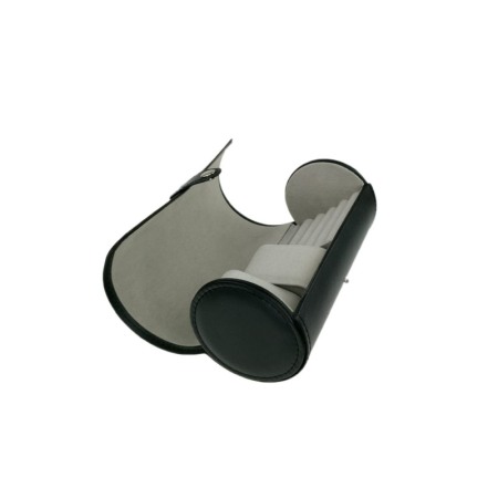 Cutie de ceasuri si bijuterii cilindrica , culoare negru 19 cm [2]