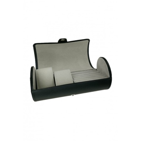 Cutie de ceasuri si bijuterii cilindrica , culoare negru 19 cm [3]