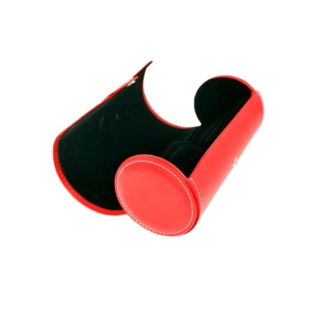 Cutie de ceasuri si bijuterii cilindrica , culoare Rosie 19 Cm [2]
