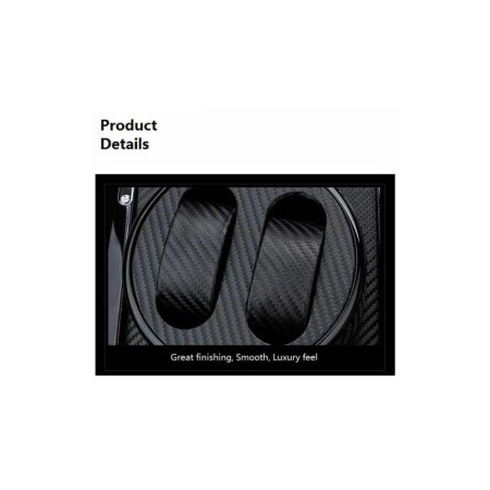 Cutie de culoare negru cu interior de carbon  Watch Winder,pentru 2 ceasuri automatice [3]