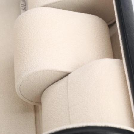 Cutie pastrare si transport cilindrica pentru 3 ceasuri piele ecologica neagra [3]
