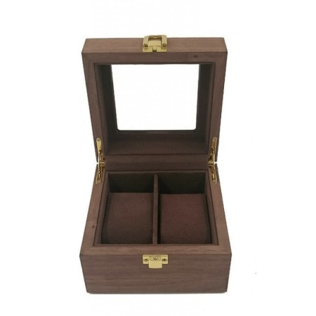 Cutie premium pentru 2 ceasuri ElevateWatch Doty®, din lemn/sticla, cu pernite incluse, 12x12x8 cm [5]
