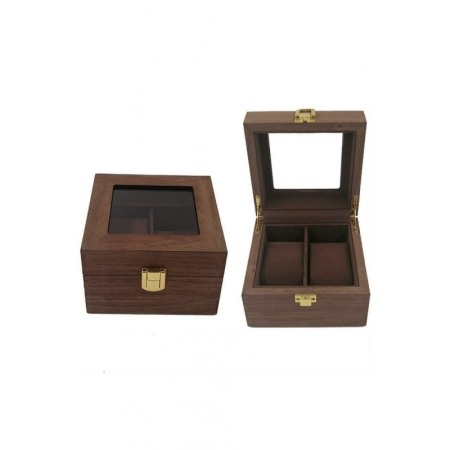 Cutie premium pentru 2 ceasuri ElevateWatch Doty®, din lemn/sticla, cu pernite incluse, 12x12x8 cm [3]