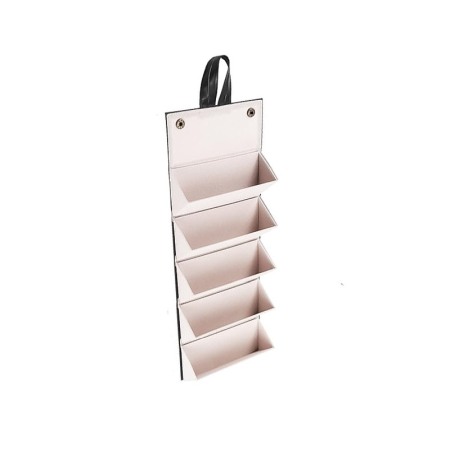 Cutie suport pentru ochelari GlassesBox Doty®, pliabil, portabila, 47x16 cm, 5 spatii, piele ecologica neagra [9]