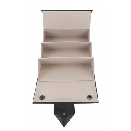 Cutie suport pentru ochelari GlassesBox Doty®, pliabil, portabila, 47x16 cm, 5 spatii, piele ecologica neagra [2]