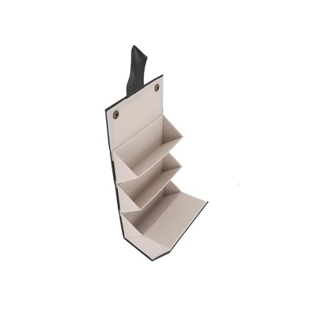 Cutie suport pentru ochelari GlassesBox Doty®, pliabil, portabila, 47x16 cm, 5 spatii, piele ecologica neagra [5]