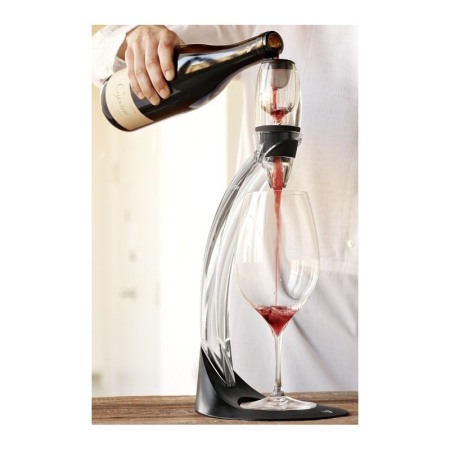 IDEEI DE CADOURI - Decantor de vin Glamorous Wine ,tip aerator, design elegant,din acril si silicon,negru