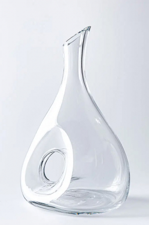 Decantor de vin Sommelier Wine Decanter Doty®, design elegant si practic, din sticla, transparent, varf curbat, ideal pentru servire, 1600 ml [3]