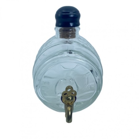 Decantor din sticla Rustic Drinks, cu suport din lemn , forma butoi cu robinet, 2 pahare incluse, dop din pluta, 750 ml [2]