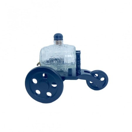 CADOURI SI SETURI - Decantor din sticla Rustic Drinks, cu suport din lemn , forma butoi cu robinet, 2 pahare incluse, dop din pluta, 750 ml
